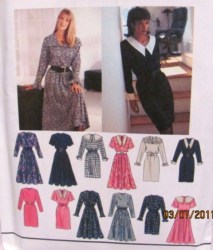 8726 DESIGN YR SLIM-FLARE SS-LS DRESS PATTERN 8-26 3 SZS